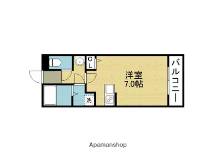 ウエストランドK(ワンルーム/2階)の間取り写真