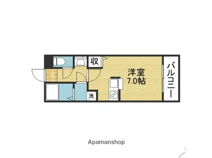 ウエストランドK(ワンルーム/4階)の間取り写真