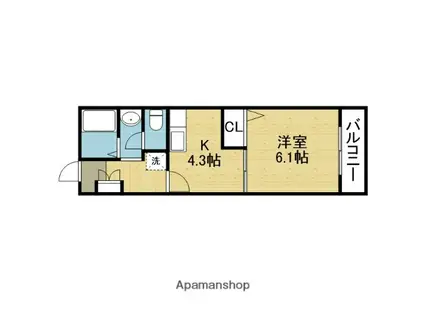 メゾン・プルミエール(1K/1階)の間取り写真