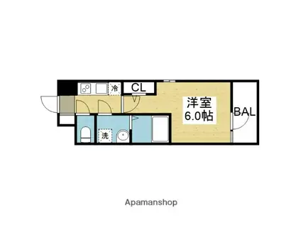 エスリード大阪NAGAHORI GATE(1K/10階)の間取り写真