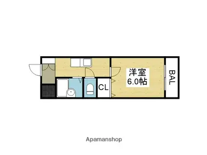 カーサさくら(1K/3階)の間取り写真