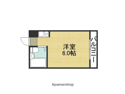 YOUハイム柏田(ワンルーム/4階)の間取り写真