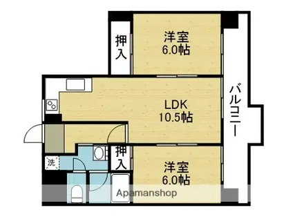 朝日プラザ桑津第2(2LDK/7階)の間取り写真