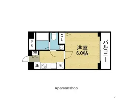 キンダーホープ若葉(1K/1階)の間取り写真