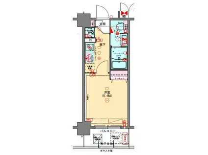 プレサンスNEO長堂アウローラ(1K/5階)の間取り写真