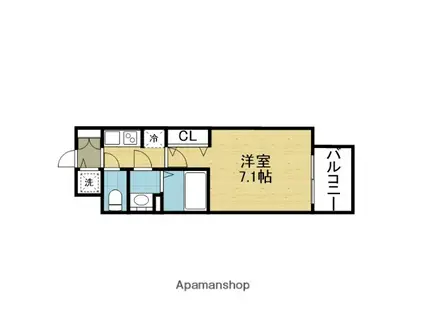 ファーストフィオーレ大阪城イースト(1K/13階)の間取り写真