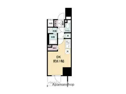 METROSA谷町六丁目ノース(ワンルーム/10階)の間取り写真