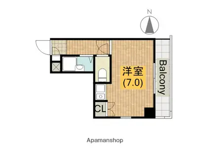 ウエルネス上本町(ワンルーム/6階)の間取り写真