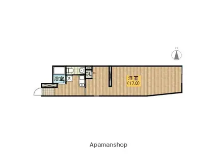 グランディスタ谷町九丁目(1K/3階)の間取り写真