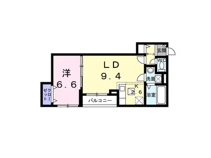 エスポワール立葉(1LDK/1階)の間取り写真