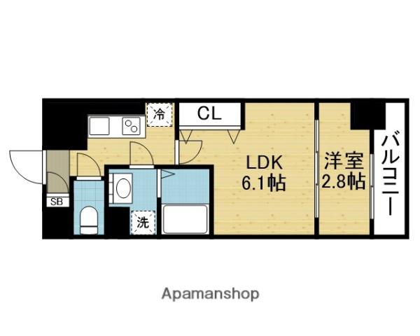 リアライズ鶴橋東Ⅱ(1LDK/10階)の間取り写真