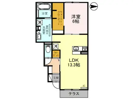 グランディール南四条(1LDK/1階)の間取り写真