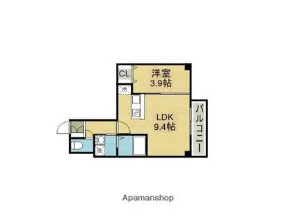 フォーゼ東小橋(1LDK/3階)の間取り写真