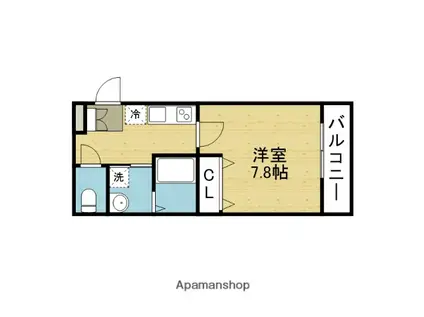 フジパレス加美駅南Ⅲ番館(1K/3階)の間取り写真