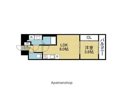 ALIVIS緑橋(1LDK/3階)の間取り写真