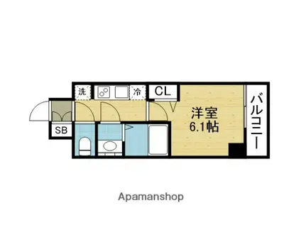 アドバンス大阪リーヴァ(1K/9階)の間取り写真