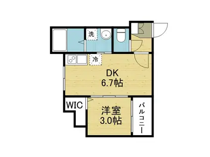 ハーモニーテラス中川東(1DK/2階)の間取り写真