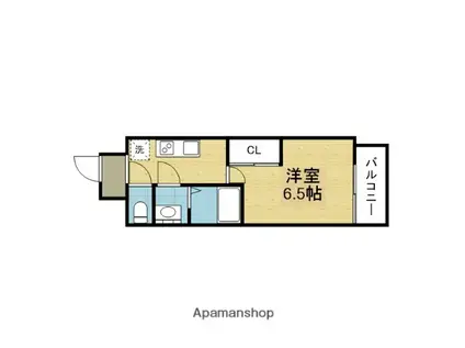 ブランシエスタ森ノ宮(1K/13階)の間取り写真