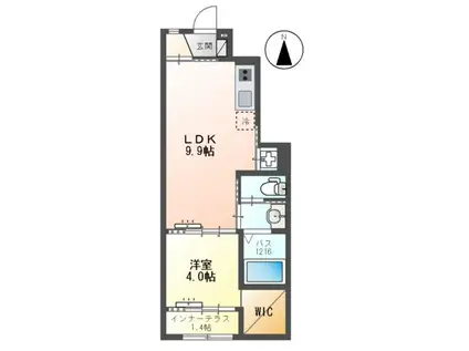 アイリス(1LDK/1階)の間取り写真