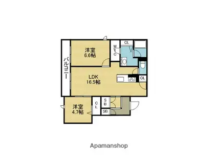 シャーメゾン グリナージュ(2LDK/1階)の間取り写真