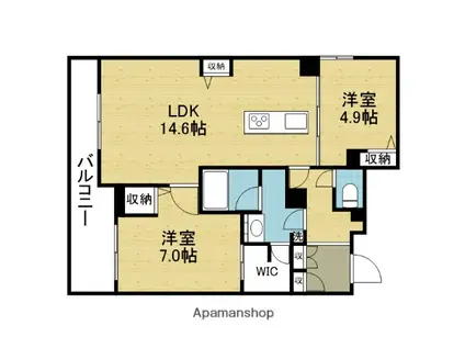 シャーメゾン グリナージュ(2LDK/2階)の間取り写真