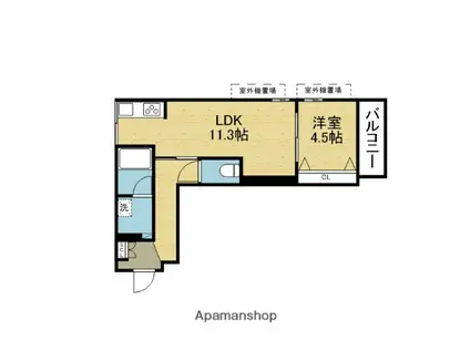 シャーメゾングランベアー(1LDK/4階)の間取り写真
