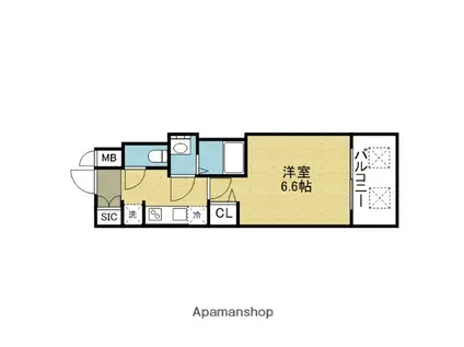 スワンズシティ大阪クレアスト(1K/8階)の間取り写真