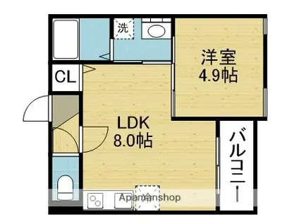 MUSEZIOⅤ(1LDK/1階)の間取り写真