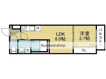 MUSEZIOⅤ(1LDK/1階)の間取り写真