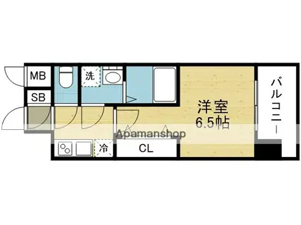 ファステート大阪アステール(1K/2階)の間取り写真