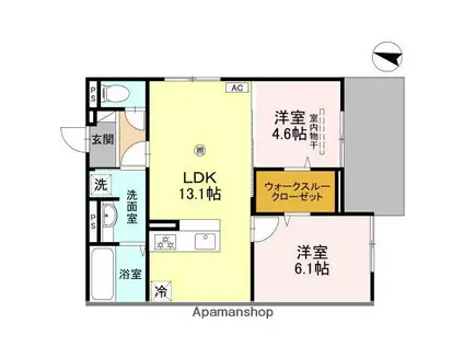 ナティサウス(2LDK/1階)の間取り写真