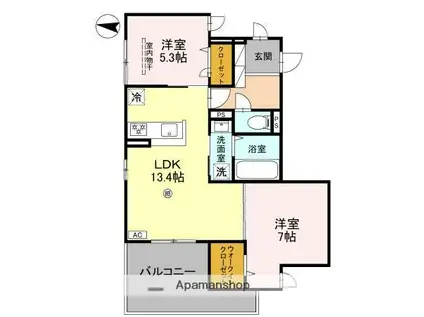 ナティサウス(2LDK/3階)の間取り写真