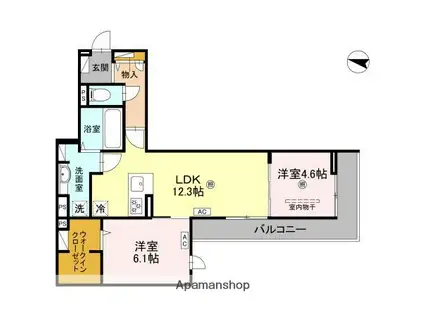 ナティサウス(2LDK/3階)の間取り写真