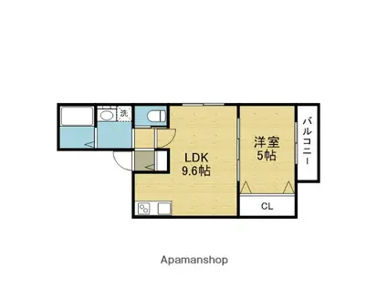 セレニティ加美南B棟(1LDK/1階)の間取り写真