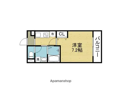 ステリア森ノ宮(1K/2階)の間取り写真