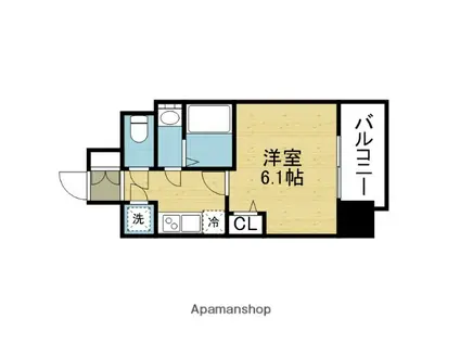 レジュールアッシュ緑橋駅前(1K/7階)の間取り写真