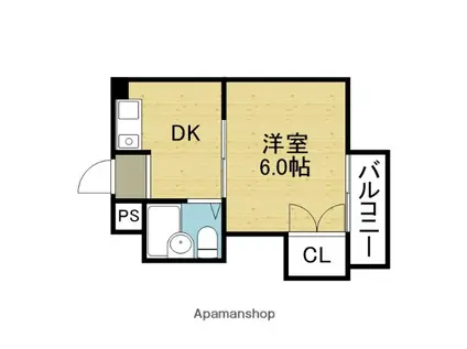 晩成ハイツ関目(1DK/2階)の間取り写真