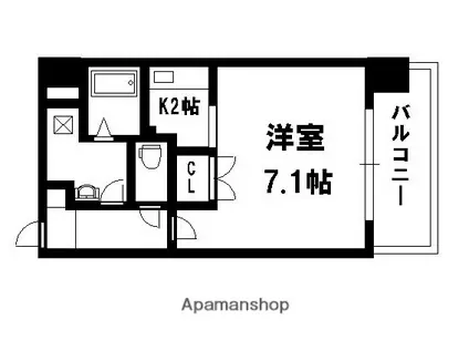 メゾンルージュ玉造(1K/4階)の間取り写真