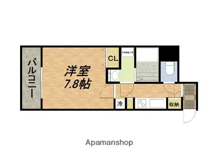 エイペックス大阪城西(1K/7階)の間取り写真