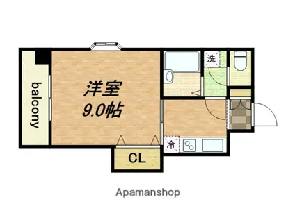 大阪メトロ長堀鶴見緑地 松屋町駅 徒歩7分 10階建 築18年(1K/2階)の間取り写真