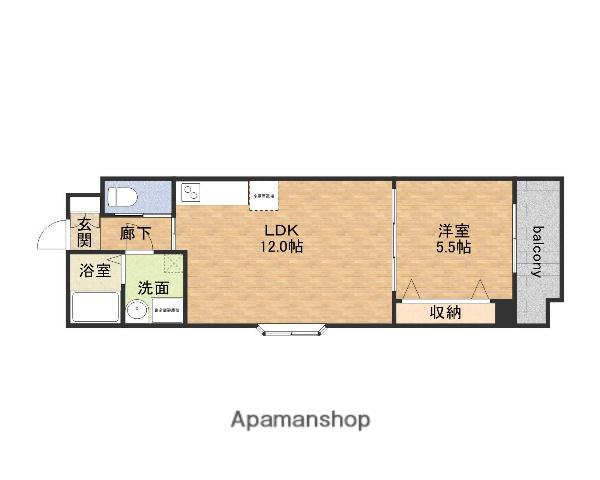 大阪メトロ長堀鶴見緑地 松屋町駅 徒歩7分 10階建 築18年(1LDK/3階)の間取り写真
