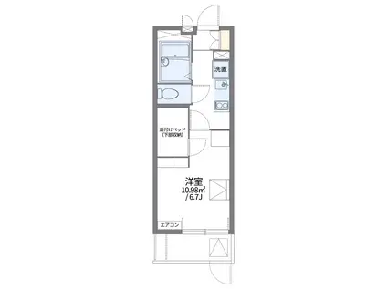 レオパレス グリーンメゾン(1K/1階)の間取り写真