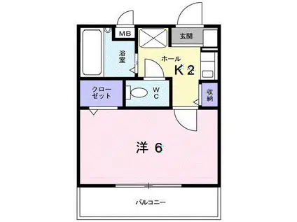 エクセルコート(1K/2階)の間取り写真