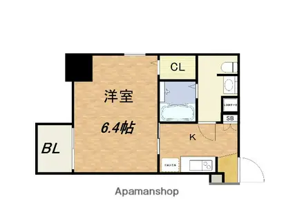 アドバンス上町台プレジール(1K/2階)の間取り写真