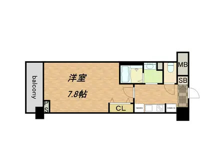 コンフォリア心斎橋イースト(1K/15階)の間取り写真