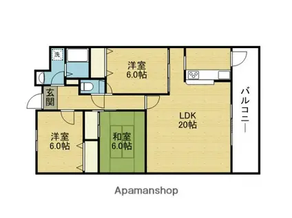 ナティーノース&(3LDK/5階)の間取り写真