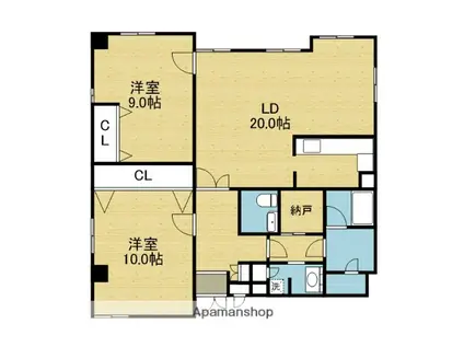 シーマックイースト(2LDK/8階)の間取り写真