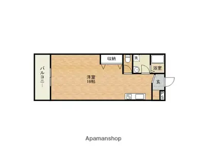 杉浦実業第3ビル(ワンルーム/3階)の間取り写真