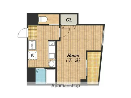 ナニワランド上本町(1K/4階)の間取り写真