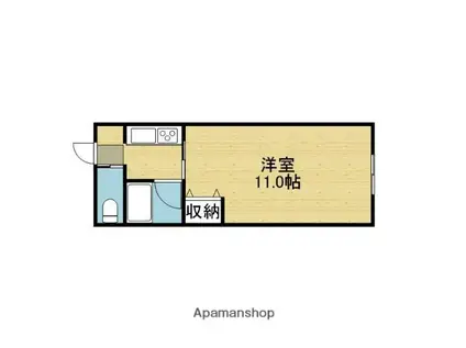 大阪メトロ千日前線 南巽駅 徒歩3分 3階建 築61年(1K/3階)の間取り写真